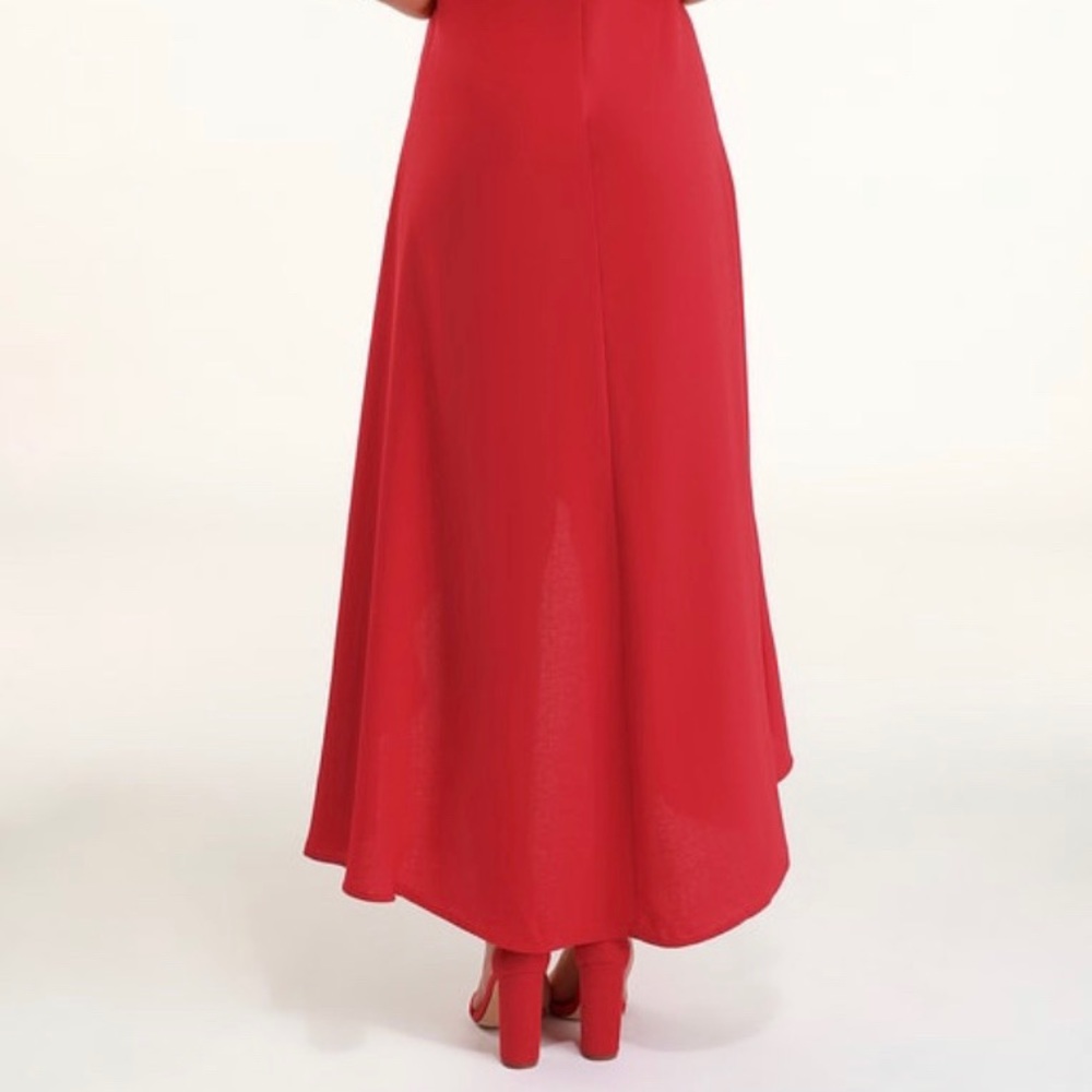 Red High-Low Maxi Dress - Picture 3 of 9